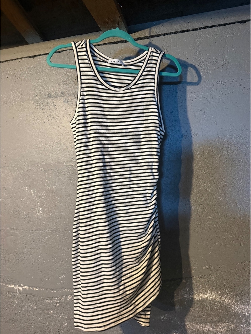Gilli Black and White Striped Sleeveless Bodycon Dress